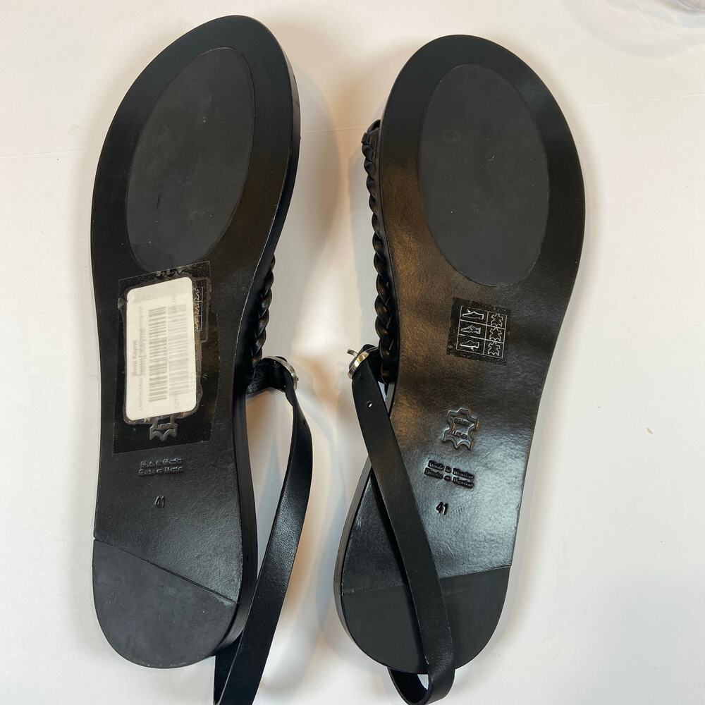 Jenni Kayne Leather Mila Braided Leather Thong Sandals Ankle Strap 41 / US 11 - Picture 4 of 8